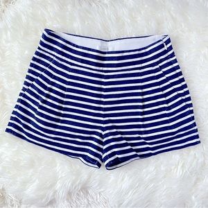 J. Crew Navy Striped Linen Cotton Blend Shorts, size 00